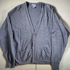 VINTAGE PENDLETON Wool CARDIGAN Mens Large Virgin WOOL Blue Preppy READ DESCRIP