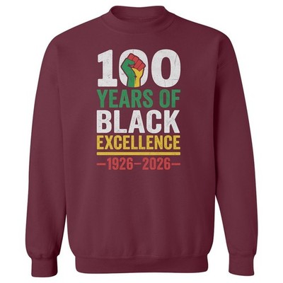 100 Years of Black Excellence - Black History Tribute Unisex Crewneck Sweatshirt
