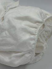 Nuevo POTTERY BARN Belga Lino Lino Caja Resorte Cubierta-Blanco-King