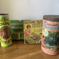 4 Vintage Puzzles/Games 1930s-1960s