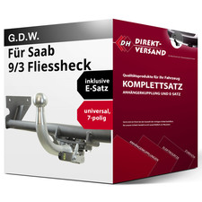 Für 9/3 Fliessheck Typ YS3D (G.D.W.) Anhängerkupplung abnehmbar + E-Satz 7pol