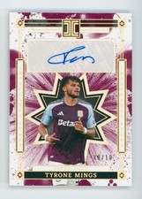 2024-25 Tyrone Mings Panini Impeccable Gold Aston Villa Autographed Card 8/10