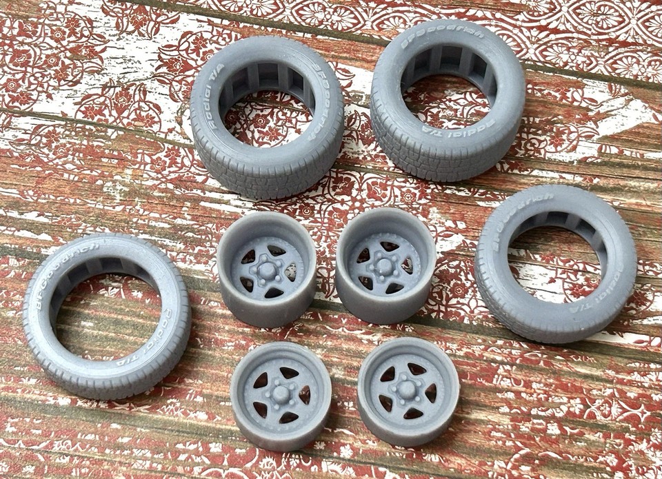 1/24 Scale: 15-inch “Centerline Telstar” Resin Wheels W/ Wide Rear ...
