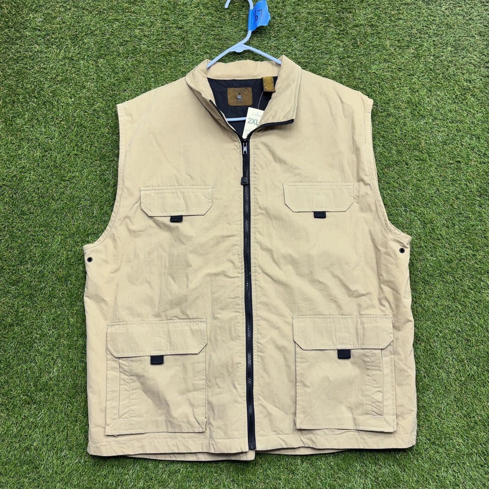 Vintage St Johns Bay Vest Mens 2XL Hunting Fishing Outdoor Full Zip Canvas NWT