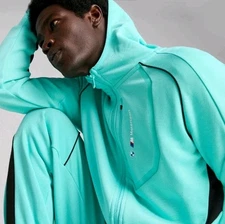 Puma BMW Motorsports Hooded Sweat Jacket Hoodie Men's Size XL Aquatic NWT