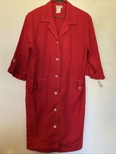 Vintage Serben Size 16 New Red Straight Line Dress Classy Linen Look Made in USA
