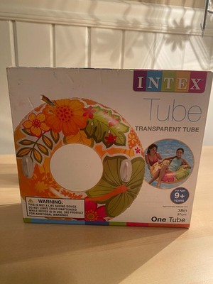 Intex Inflatable Tropical Flower Transparent Tube Raft Adult Multicolor Round