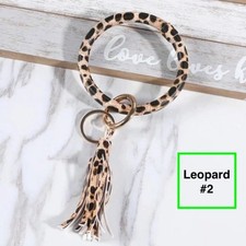 Bracelet Keychain Ring w/Tassel 2 Leopard