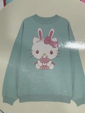 Hello Kitty Sanrio Womens Large Light Blue Pullover Sweatshirt In Gift Box Bunny