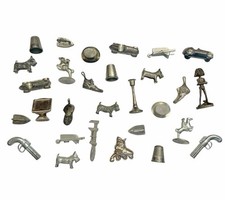 Vintage Monopoly Metal Replacement Board Game Pieces Tokens Mixed Lot of 29 RARE