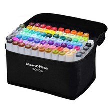 80 Colors Dual Tip Artist Alcohol Markers Set with Carrying Case - Perfect fo...