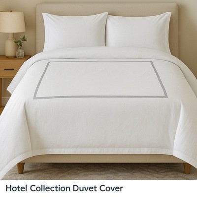 Hotel Collection Duvet Cover Full Queen White Cotton Luxury Minimalist Bedding