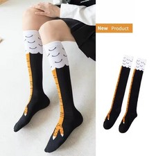 Trendy Women's Sports Socks with Knee Length Chicken Feet for Birthday Gift