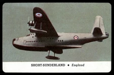 Short Sunderland 1944 War Airplanes Jets Leaf Card (NM)