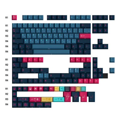 PBTFans Kabuki-Cho Round 1 (R1) Base Kit - Opaque PBT - W/ Original Trays