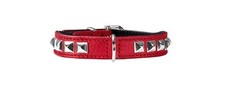 collier cuir hunter rocky petit 46475 rouge T 30 cm petit chien