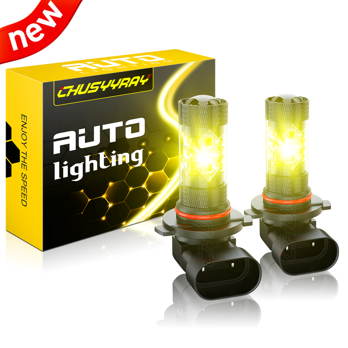 Pair 9145 9140 H10 LED Fog Light Bulbs 3000K Yellow For Dodge Charger 2006-2009 