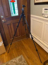 Manfrotto Tripod with Gitzo swivel camera mount MINT