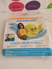 Swimline Large Beach Ball, 31.5" x 20", Bright Yellow, Orange
