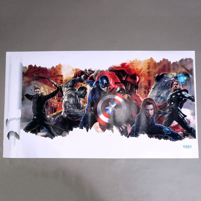 Large 3d The Avengers Captain America Mural Wall Decals Stickers