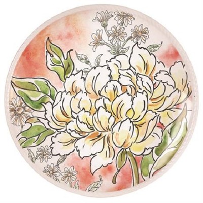 Maxwell & Williams Savannah Yellow Peony Accent Plate-Blooming Budding