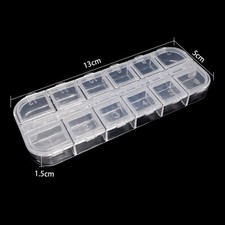 5pcs 12 Grids Compartments Plastic Transparent Containers Storage Case Organizer
