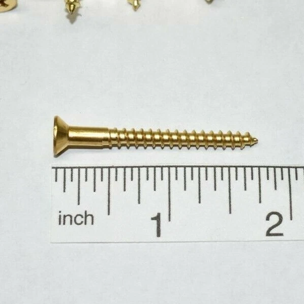 #8 x 1-3/4" cabeza plana avellanador latón macizo madera tornillos Phillips (cantidad 50-1000) Foto 3 de 4