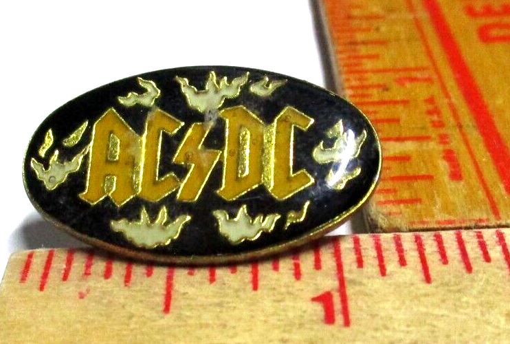 80s AC-DC pin vintage collectible old rock band music memorabilia ...