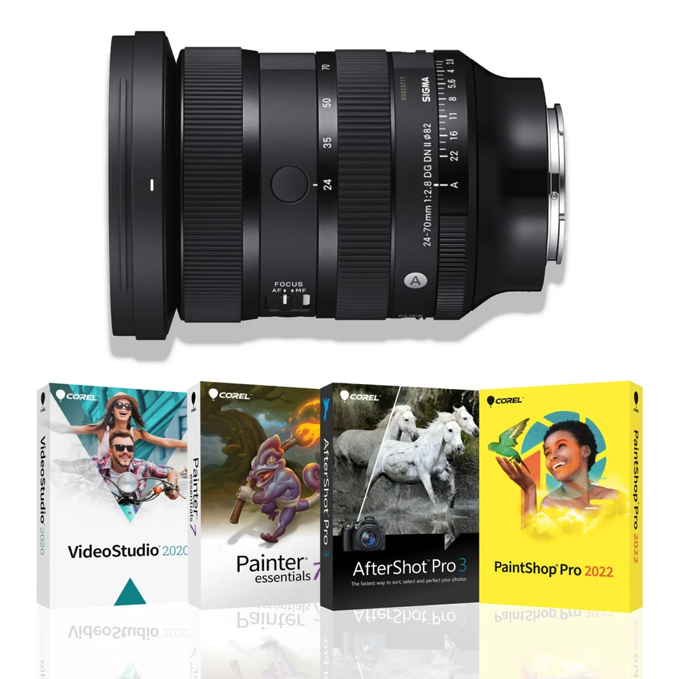 Sigma 24-70MM F2.8 DG DN II ART Lens Sony E Mount Corel 4 Softwares Bundle