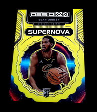 2021-22 Obsidian EVAN MOBLEY Supernova Electric Etch Yellow Flood Rookie RC #1