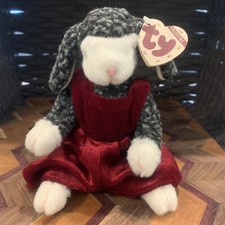 TY Attic Treasure - LILLY the Lamb 1993 Toy Beanie Baby - Velvet Suit Outfit