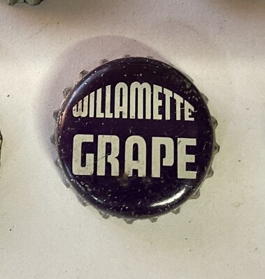 SODA bottle cap crown WILLAMETTE Grape cone cork ACL flat Label ORGEON top tin