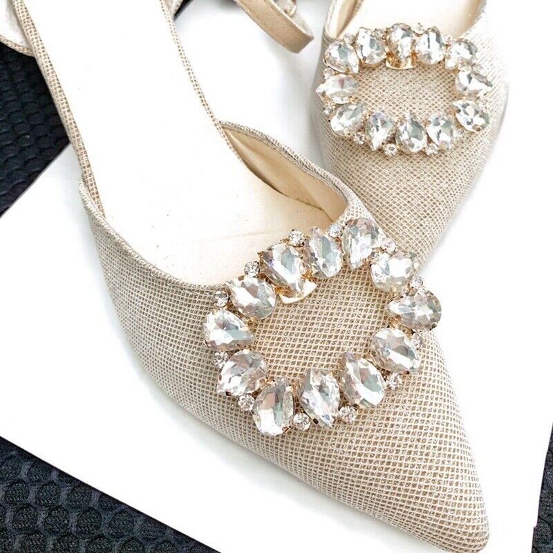 4Pcs Elegant Rhinestone Crystal Metal Shoe Clips Bridal Flower Shoe ...