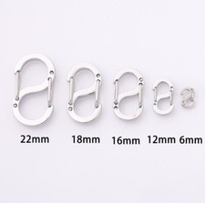 1-10 PCS Mini Carabiner Camping Hiking Hook Chain Key S-Ring Lock Clip Holder