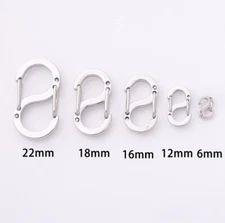 1-10 PCS Mini Carabiner Camping Hiking Hook Chain Key S-Ring Lock Clip Holder
