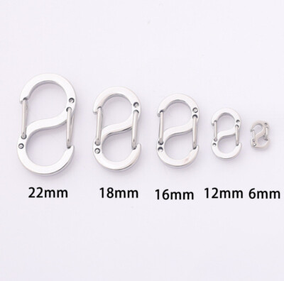 1-10 PCS Mini Carabiner Camping Hiking Hook Chain Key S-Ring Lock Clip Holder