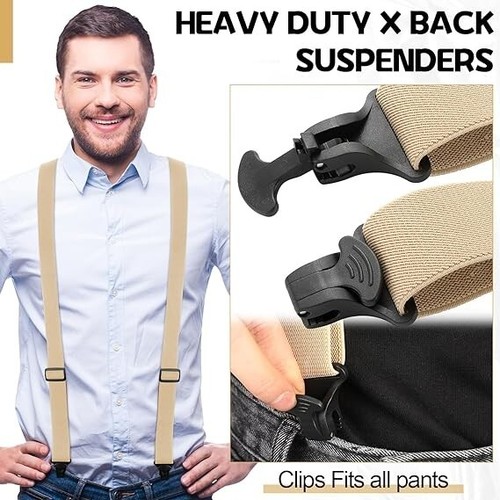 X Back Hidden Suspender Heavy Duty Work Suspenders Airport Friendly Suspenders - 第 2/6 張圖片