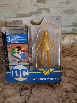 4'' Gold Wonder Woman DC Figure & 3 Surprise Accessories New 2022 Spin Master