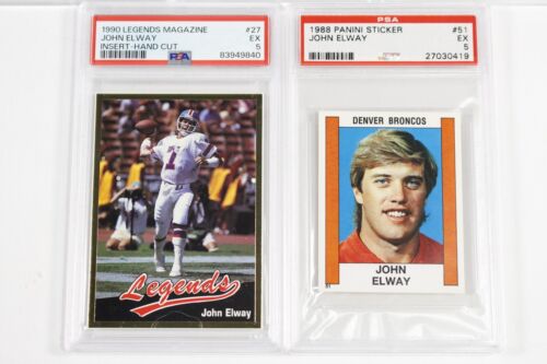 (5) Lotto Carte Classificate Oddball John Elway PSA Sports Card News Panini Sticker - Foto 3 di 4