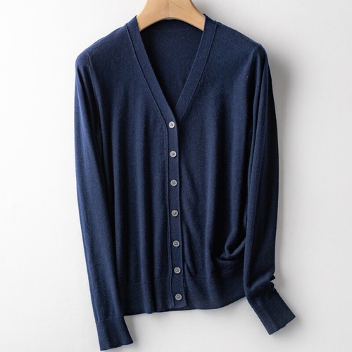 Womens Cardigan V Neck Long Sleeve Slim Fit Sweaters Fall Outwear Knitwear Tops - 第 7/18 張圖片
