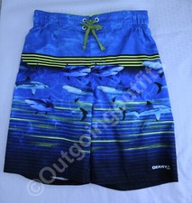NWOT Gerry Boy's Swim Wear Trunks Board Shorts Sharks Line Size M 10/12