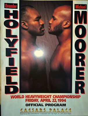 HOLYFIELD MOORER 1994 Boxing official fight program. Vintage new condition.