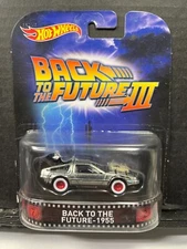 1/64 HOT WHEELS RETRO BACK TO THE FUTURE III 1955 DELOREAN DCM-12 SILVER