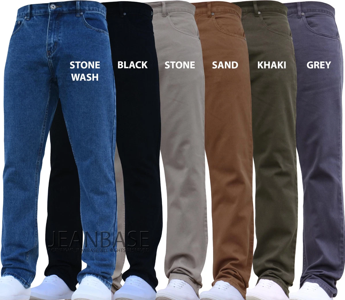 MENS STRAIGHT LEG JEANS Heavy Work Denim Pants Smart All Sizes and Colours