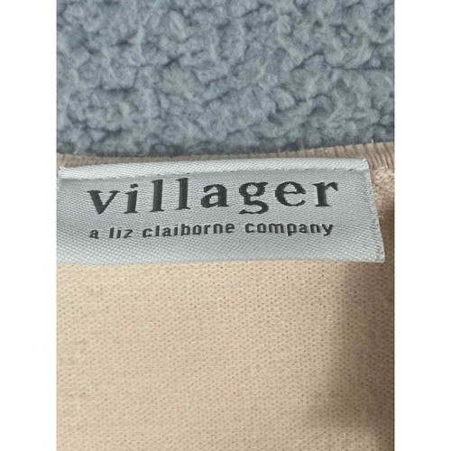 Villager by Liz Claiborne L Cardigan Embroidered Sweater Light Pink Pretty - Picture 4 of 9