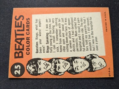 1964 Topps Beatles Color # 25 John, Paul, Ringo, John - Ringo