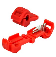 25 T-Tap Terminal Red 22-18 GA AWG Gauge Quick Wire Connector Car Audio Alarm