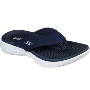 navy skechers flip flops