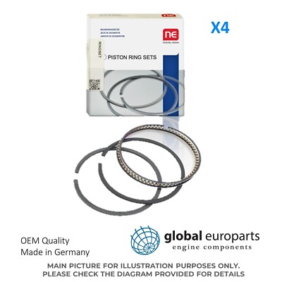 PISTON RING FOR FIAT 128 126 RITMO UNO 500 1.1L STD 80.00MM (US STOCK)