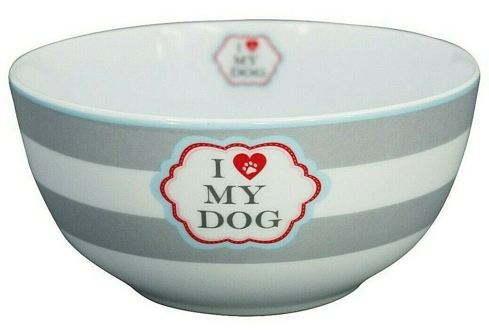 Scandi Chic Müslischale Schüssel Porzellan Happy Bowl I love my dog Krasilnikoff - Bild 1 von 1
